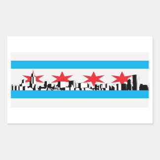 Chicago Flag Rechthoekige Sticker
