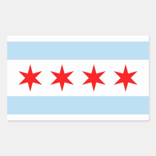 Chicago Flag Rechthoekige Sticker (Voorkant)