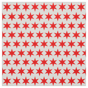 Chicago Flag Red 6-punts Star Pattern Stof