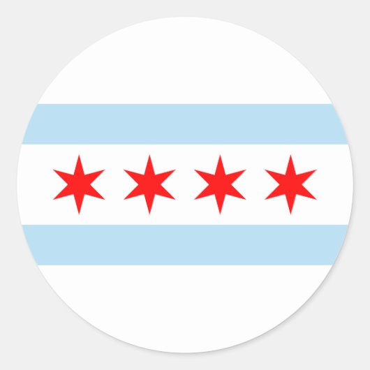 Chicago Flag Ronde Sticker (Voorkant)