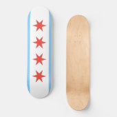 Chicago Flag Schaats Board Skateboard (Voorkant)