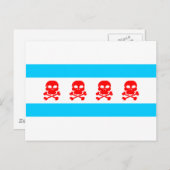 Chicago Flag Skulls Stuff Briefkaart (Voorkant / Achterkant)