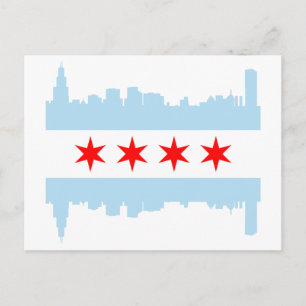 Chicago Flag Skyline Briefkaart