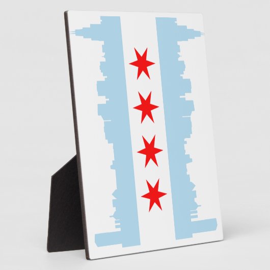 Chicago Flag Skyline Plaque Fotoplaat (Zijkant)