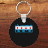  Chicago Flag Skyline Sleutelhanger (Voorkant)