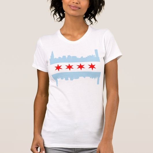 Chicago Flag Skyline T-shirt (Voorkant)