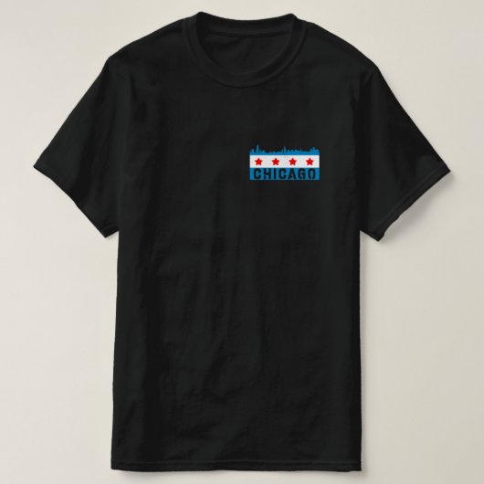  Chicago Flag Skyline T-shirt (Design voorkant)