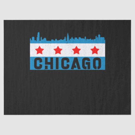 Chicago Flag Skyline Tissuepapier (Voorkant)