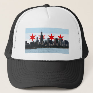 Chicago Flag Skyline Trucker Hat Trucker Pet