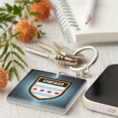 Chicago Flag Sleutelhanger (Voorkant Rechts)