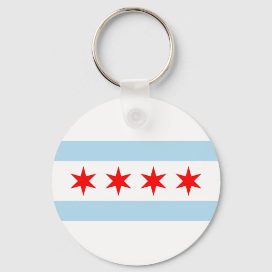 Chicago Flag Souvenir Sleutelhanger (Voorkant)