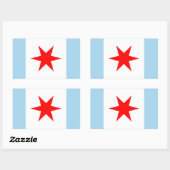 Chicago Flag Star en Stripes Stickers (Vel)