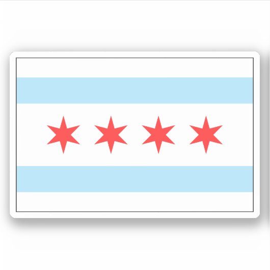 Chicago Flag sticker (Voorkant)
