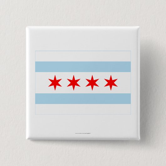 Chicago Flag Vierkante Button 5,1 Cm (Voorkant)