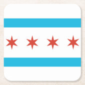 Chicago Flag Vierkante Kartonnen Onderzetter (Voorkant)