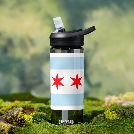 Chicago fles, patriottische Chicago vlag Waterfles (Buiten)