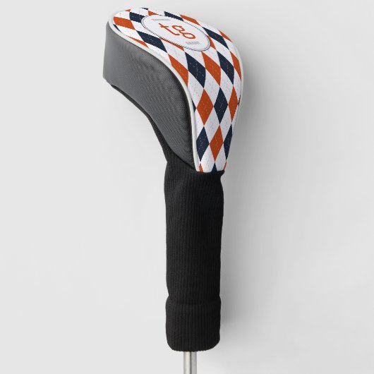 Chicago Football Argyle Pattern Modern Monogram Golfheadcover (Schuin)