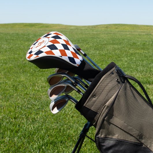 Chicago Football Argyle Pattern Modern Monogram Golfheadcover (Insitu)