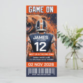 Chicago Football Ticket Birthday Invitation (Debout devant)