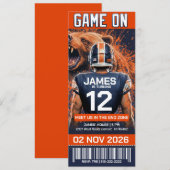 Chicago Football Ticket Birthday Invitation (Devant / Derrière)