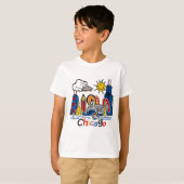 Chicago Fun Kinder Skyline T-shirt (Voorkant volledig)