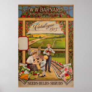 Chicago Gardening Flower Seeds Catalog Poster