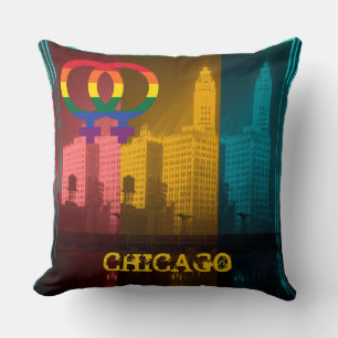 Chicago Gay Lesbian Interest Wrigley Building Kussen