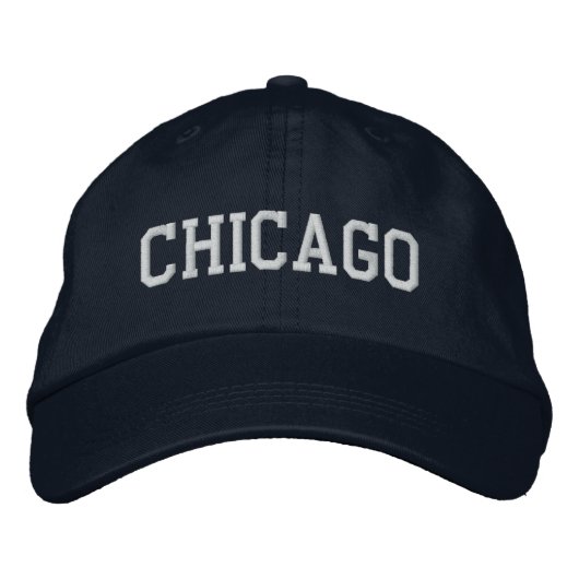 Chicago geborduurd verstelbaar Pet Navy Blue (Voorkant)