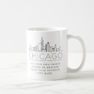 Chicago gestileerde Skyline  Aangepaste slogan Koffiemok