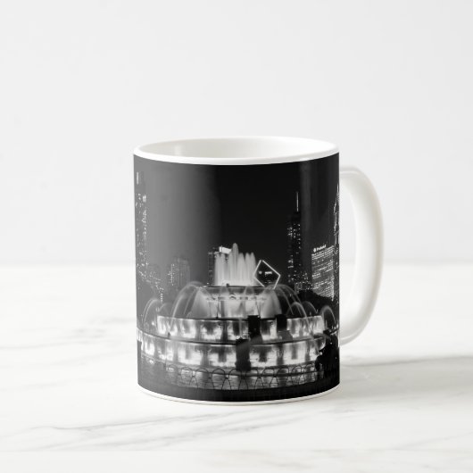 Chicago Grant Park Grayscale Coffee Mug (Devant droit)