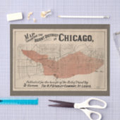  Chicago Great Fire Map, 1871-ontkoppeling Tissuepapier (Craft)