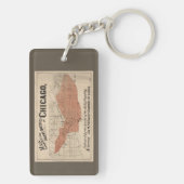  Chicago Great Fire Map, 1871 Sleutelhanger (achterkant)