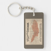  Chicago Great Fire Map, 1871 Sleutelhanger (Voorkant)