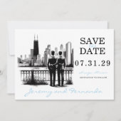 Chicago Grooms Save The Date (Voorkant)