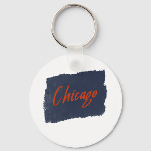 Chicago Handgeschreven Typografie Sleutelhanger