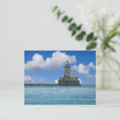 Chicago Harbour Lighthouse Painterly Briefkaart (Staand voorkant)