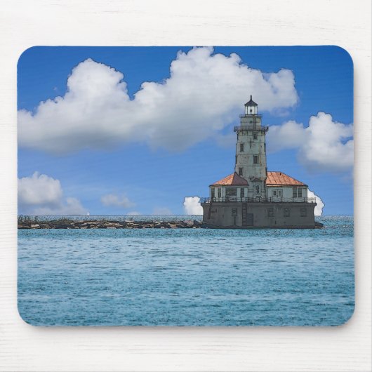 Chicago Harbour Lighthouse Painterly Muismat (Voorkant)