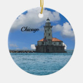 Chicago Harbour Lighthouse Painterly Ornament (Voorkant)