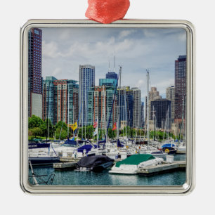 Chicago Harbour Metalen Ornament