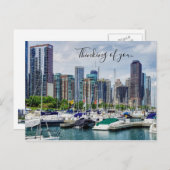 Chicago Harbour Penser À Vous Carte Postale (Devant / Derrière)