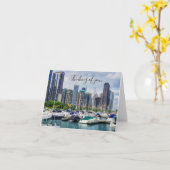 Chicago Harbour Penser De Vous Carte (Fleur jaune)