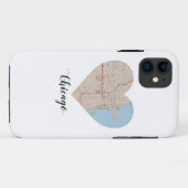 Chicago hartkaart Case-Mate iPhone case (Achterkant (horizontaal))