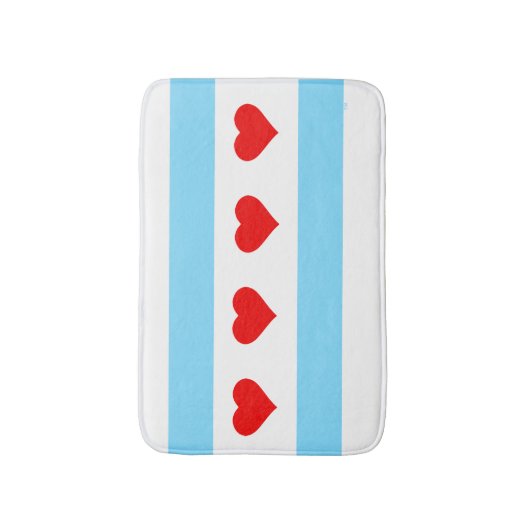Chicago Heart Flag Bath Mat (Voorkant Verticaal)