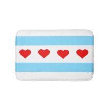 Chicago Heart Flag Bath Mat
