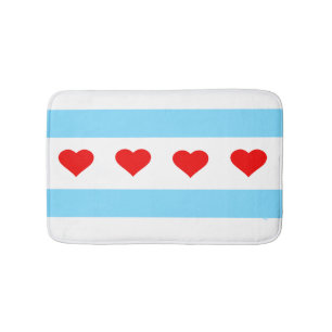 Chicago Heart Flag Bath Mat