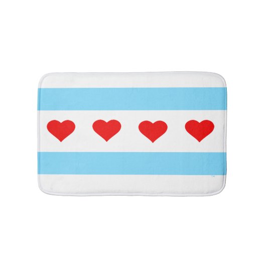 Chicago Heart Flag Bath Mat (Voorkant)