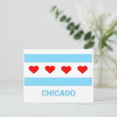 Chicago Heart Flag briefkaart (Staand voorkant)