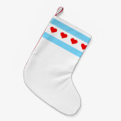 Chicago Heart Flag Kerstmis stoppen Kleine Kerstsok (Voorkant (Hangend))