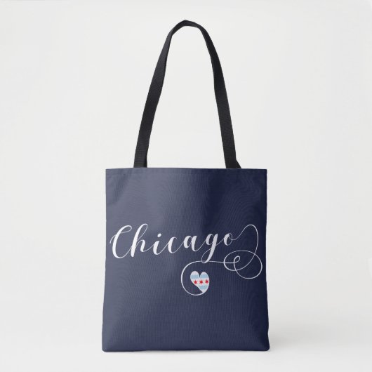 Chicago Heart Grocery Bag, Illinois Draagtas (Voorkant)