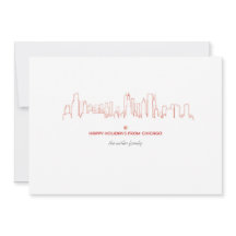 Chicago Holiday Skyline - Met bijpassende envelop